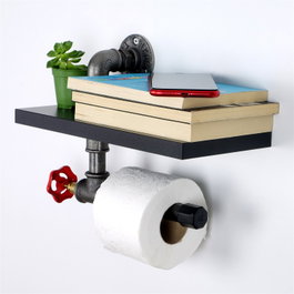 Hanah Home Boruraf241 Portarrollos de papel higiénico Negro y Plata